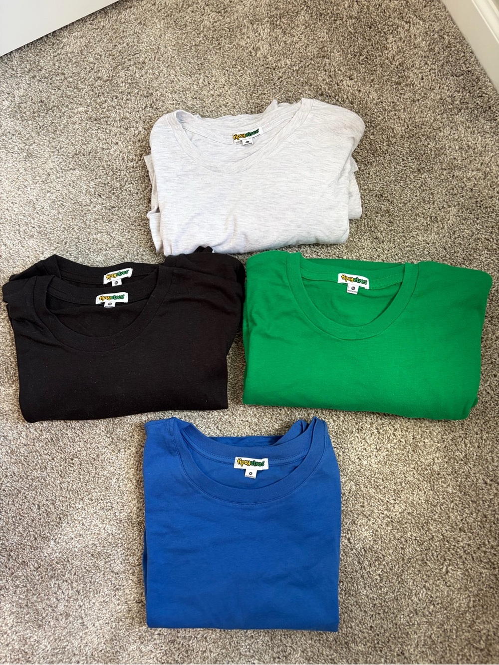 Tipsy Elves bulk T-Shirt Set - 2-3XL White, 2-3XL Black, 2-3XL Green, 2 Med Blue